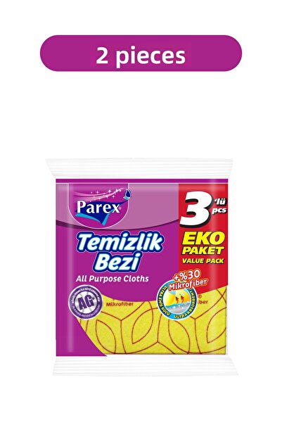 Parex قطعة قماش تنظيف من الألياف الدقيقة بنسبة 30%، عبوة مزدوجة من 3 قطع