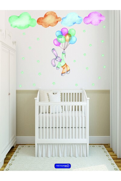 ON DİJİTAL BASKI MERKEZİ مجموعة ملصقات زخرفة الجدران ذات طابع الأرنب