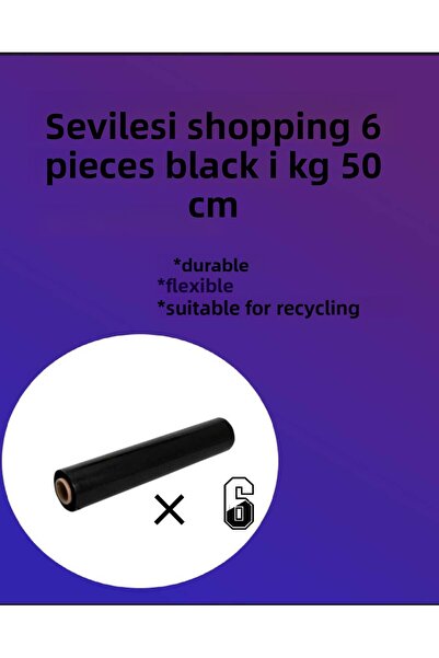 Sevilesi 1 kg X 6 Pieces Black Pallet Strapping 50 cm Stretch Film Guaranteed Net kg