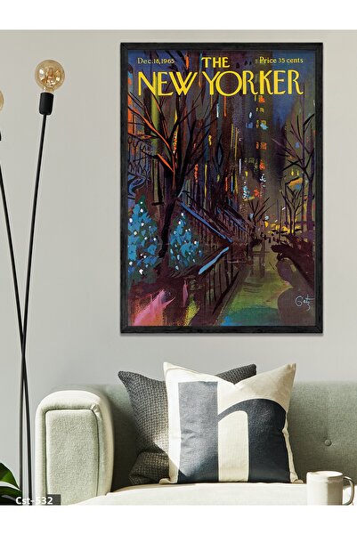 CeSht The New Yorker Poster One Piece Black Wooden Framed Painting