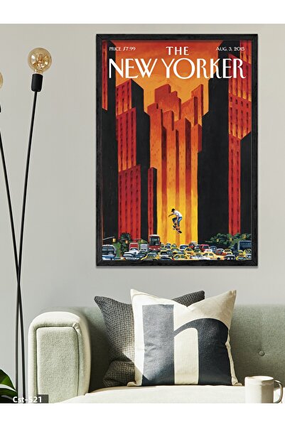 CeSht The New Yorker Poster One Piece Black Wooden Framed Painting
