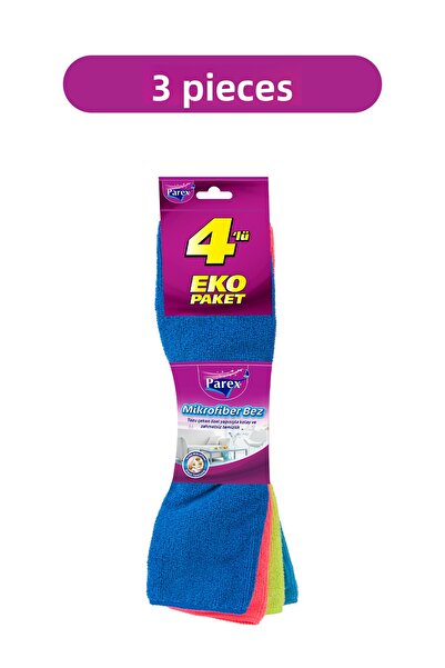 Parex Pachet triplu de cârpă de curățare din microfibră, 4 bucăți