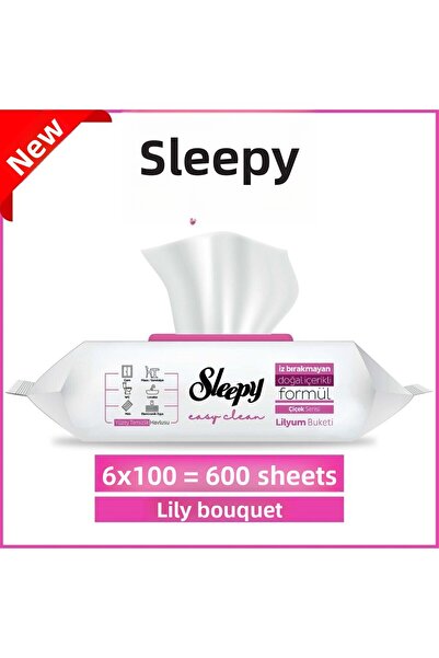 Sleepy Easy Clean Lilyum Bouquet Surface Cleaning Towel & Wipes 6X100 (600 Sheets)