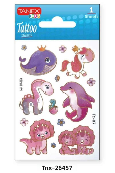 Tanex ملصق وشم صغير مبهج مقاس 7.5 × 10.5 ملم TNX-26457