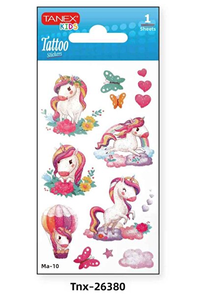 Tanex 7X12Mm Unicorn Glitter Mini Tattoo Tnx-26380