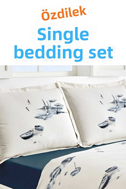 Özdilek 100% Cotton Single Duvet Cover Set (3 Pieces) Limited Stock - Sandal Model