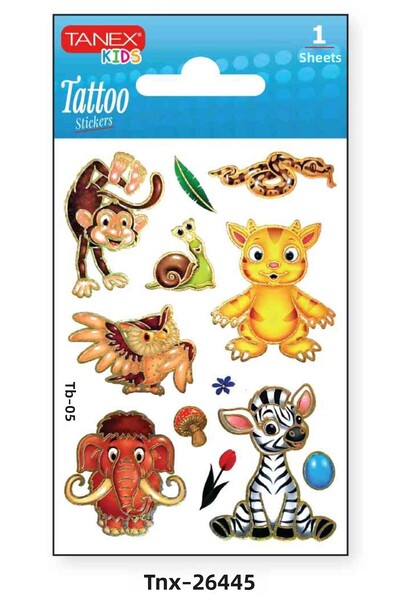 Tanex ملصق سفاري ميني تاتو مقاس 7.5×10.5 ملم TNX-26445