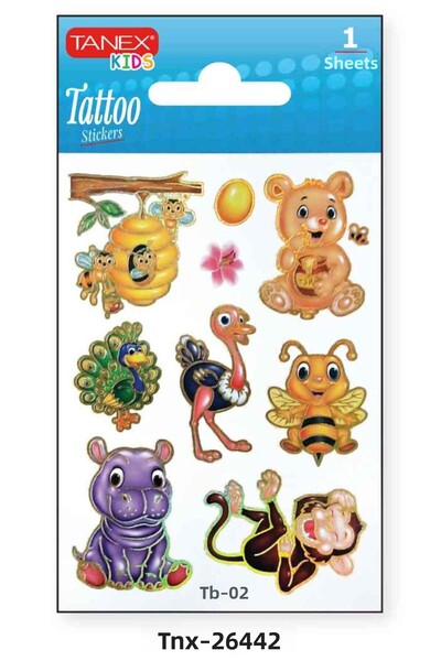 Tanex ملصق سفاري ميني تاتو مقاس 7.5×10.5 ملم TNX-26442