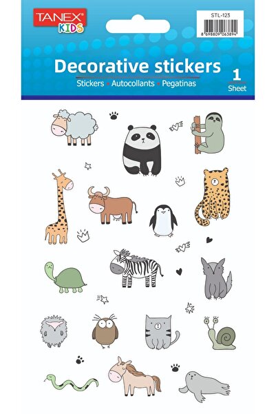 Tanex ملصق حيوانات السفاري المطلي STL-123