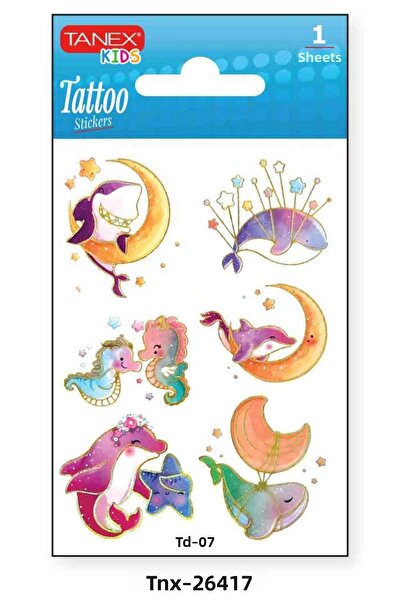 Tanex وشم صغير بتصميم الكوكب والفضاء مقاس 7.5×10.5 ملم TNX-26417