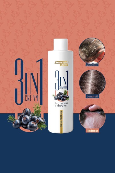 Softto Plus 250 ml 3in1 Hair Care Shampoo