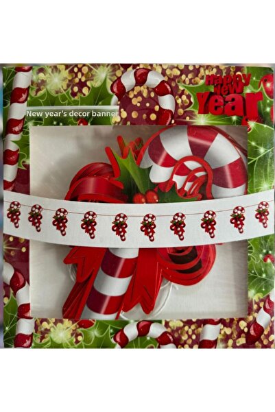 asöy زينة جدارية على شكل عصا حلوى لعيد الميلاد، مطبوع قطعة (الجانب الواحد مكو...