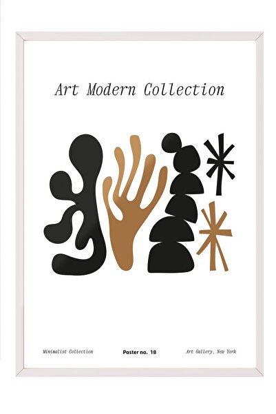 Zestia Πίνακας με λευκό πλαίσιο, Πολύχρωμες Φιγούρες – Αφηρημένη Μοντέρνα Συλ...