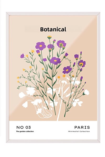 Zestia Tablou în ramă albă, Flori sălbatice - Botanique Paris, Poster decorat...