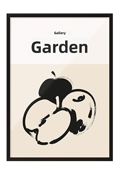 Zestia Πίνακας με μαύρο πλαίσιο, Galerie Jardin - Σκίτσο μήλου, Διακοσμητική ...