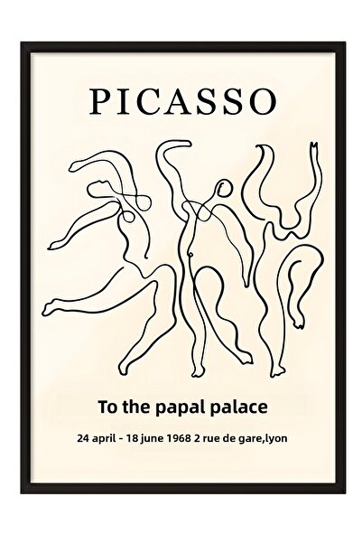 Zestia Tablou înrămat negru, Figurine Picasso - Artă liniară, Poster decorati...