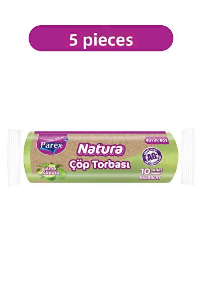 Parex أكياس قمامة ناتورا 10 قطع حجم كبير 65 × 80 سم عبوة من خمس قطع