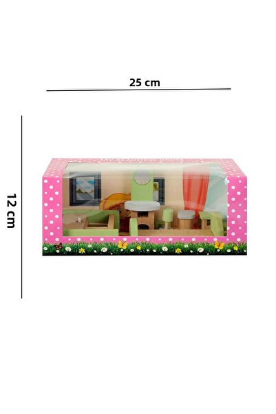 hak-iş oyuncak Wooden Mini Bedroom Set – 25X12 cm Miniature Dollhouse Furniture