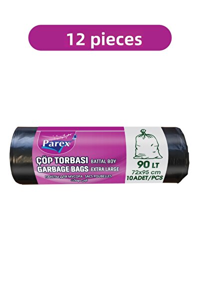 Parex Professional 10-Pack Garbage Bags Extra Large Size 72 X 95 cm Twelve-Pack