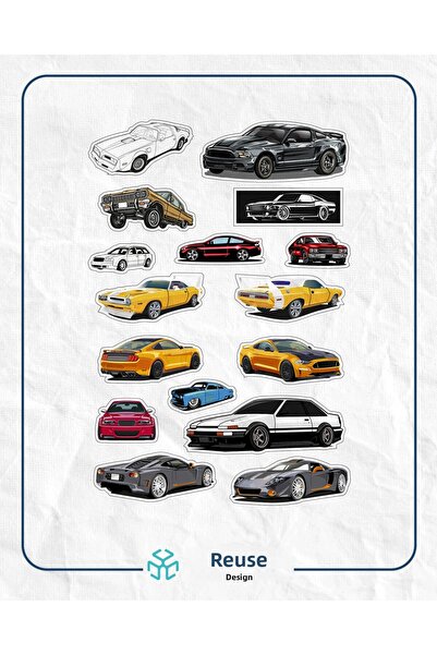 Reysa Tasarım Fast Cars Sticker Set
