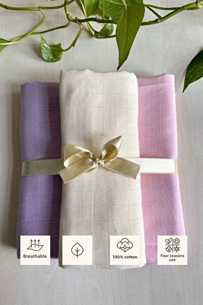 Sevza Kids طقم بطانية وغطاء متعدد الأغراض من 3 قطع، مصنوع من القطن الخالص بنس...