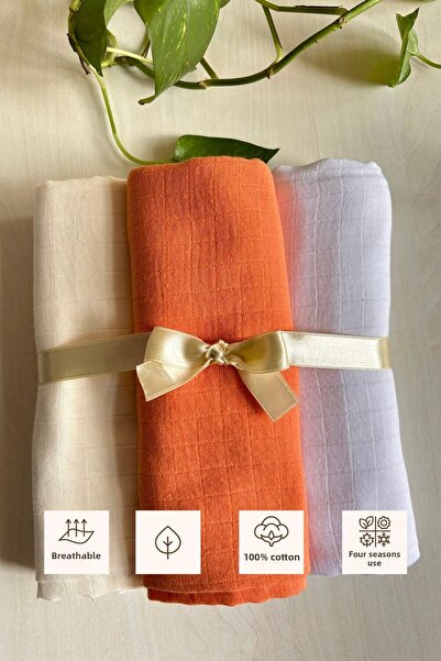 Sevza Kids Multi-Purpose 3-Piece Muslin Cover & Blanket, 100% Cotton Pure Col...