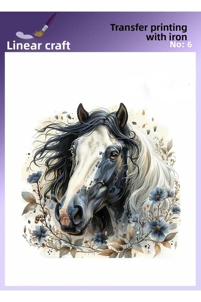 LİNEART Horse Pattern N: 6 Fabric Transfer Paper 20*20