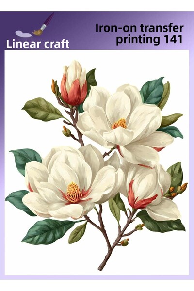 LİNEART Magnolia Pattern N: 141 Fabric Transfer Paper 20*20