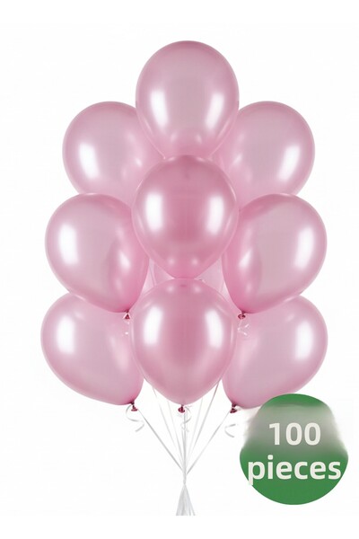 Noone مجموعة من 100 بالون معدني باللون الوردي الفاتح مقاس 12 بوصة (30 سم) |  ...