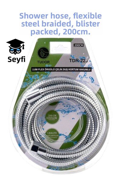 SEYFİKİRTASİYE Shower Hose Flex Steel Braided Blistered 200cm
