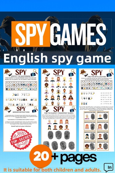 GameBulance Spy Games, Secret Agent Games, Spy Party Games - English Detective Spy Game