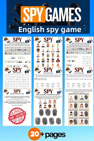 GameBulance Spy Games, Secret Agent Games, Spy Party Games - English Detective Spy Game