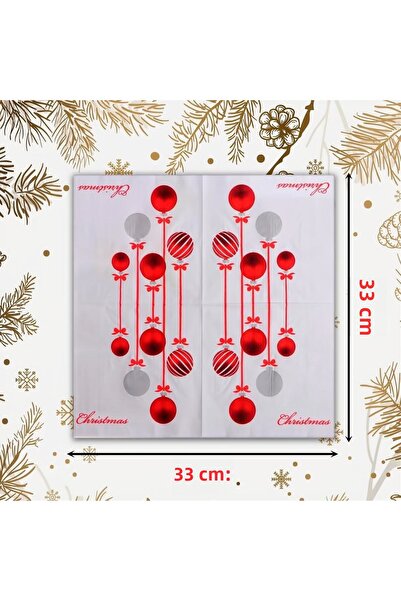 Yenigeldi White Christmas Motif Napkin Christmas Pine Tree Ornament Decorative Appearance with Picture
