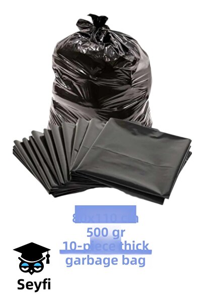 SEYFİKİRTASİYE كيس قمامة سميك 80x110 سم 500 جرام 10 قطع