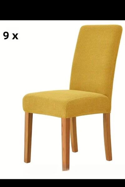 intil غطاء كرسي قماش قابل للتمدد قابل للغسل ومرن، 6 قطع بنمط قرص العسل