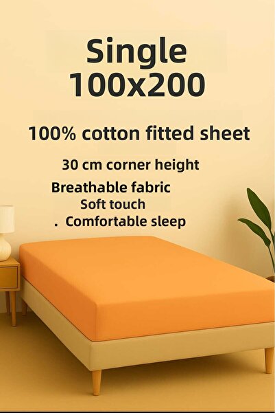Elifnaz home tekstil ملاءة سرير فردية مطاطية 100% قطن