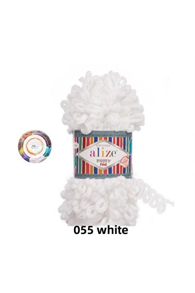 urzsmell Alize Puffy Fine Small Loop 100% Micropolyester / 100 g - 14.5 m 55White