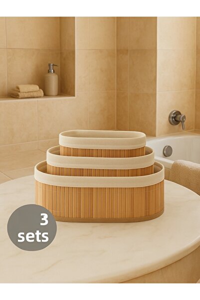 Nesto Home Harmony Series Wicker Bamboo 3-Piece Multi-Purpose Organizer