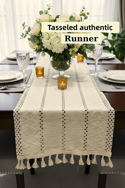 KAMİZ Σετ προίκας με αυθεντικό σχέδιο με φούντες RunnerBohem Runner 35x140 εκ.