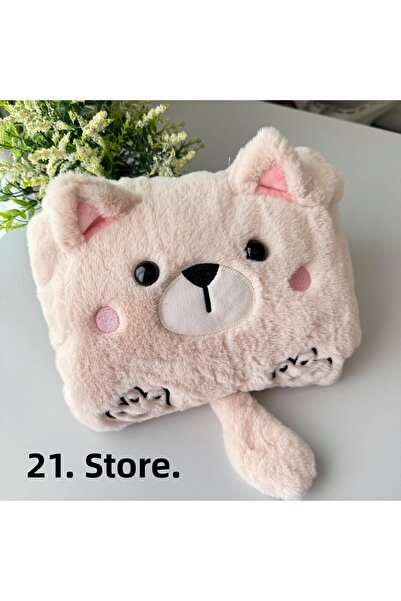 Löwin Hand-Held Soft Plush Hot Water Bag with Cute Animal Figures |   1 Liter |   Cream