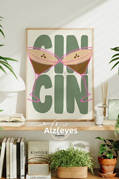 tablodea Poster înrămat cu model de pahar în stil Pinterest, decor pentru bar...