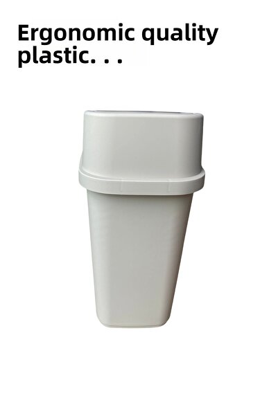 ViZKA Countertop Practical Lid Kitchen Bathroom Trash Can 5 Liters /Beige