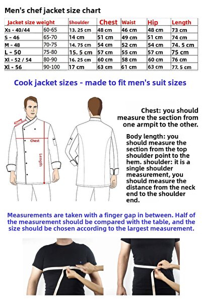 TIPTEKS Classic Men's Long Sleeve Chef Jacket and Pants Set