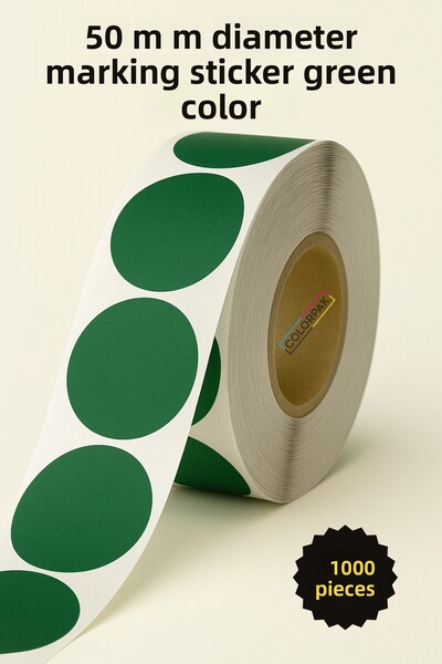 COLORPAK 50 mm Dot Sticker Green 1000Pcs Marking Label