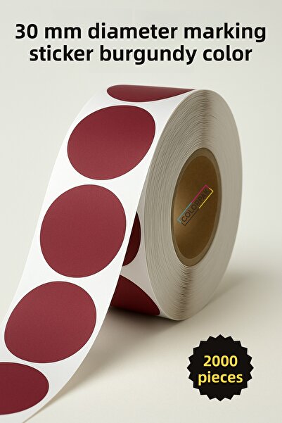 COLORPAK Etichetă cu puncte de 30 mm Burgundy 2000 buc Etichetă de marcare
