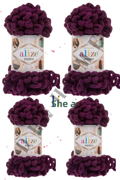 devhome Alize Puffy Hand Knitting Yarns Panduf Blanket Yarn Scarf Cardigan Ma...