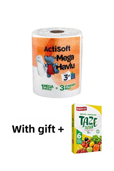 actisoft منشفة ورقية ميجا 3 طبقات (حوالي 3 لفات من المناشف الورقية)