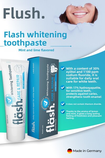 WHITEsmile معجون أسنان فلاش للتبييض والعناية والإصلاح بالنعناع والليمون 75 مل