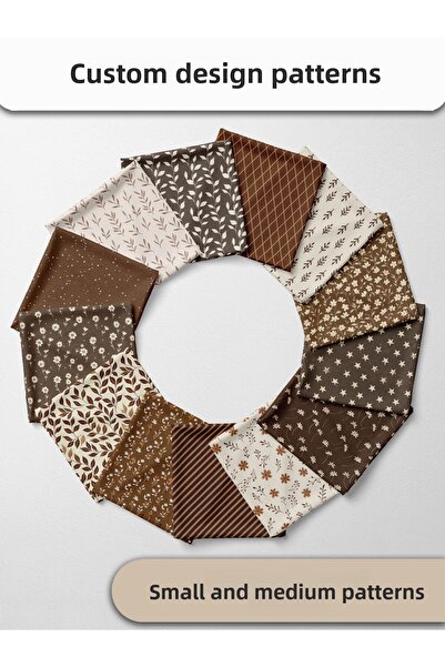 FabricMarket 100% βαμβακερό σατέν ύφασμα – 35 τεμάχια 20x20 εκ., ένα κομμάτι ύφασμα συνονθύλευμα, μπεζ χρώματα