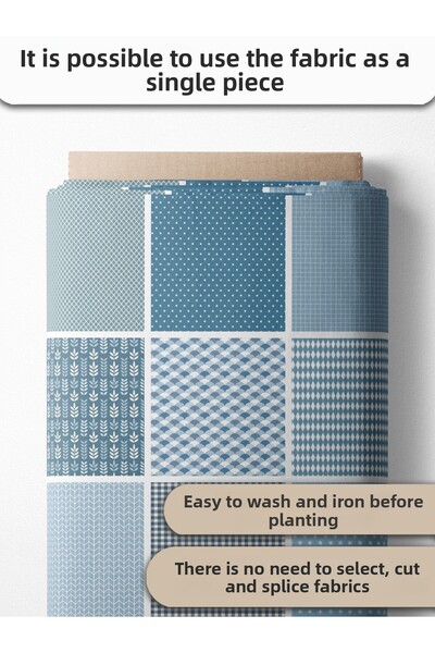 FabricMarket 100% Cotton Satin Fabric – 35 Pieces 20X20 Cm, One Piece Patchwork Fabric, Beige Colors